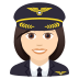 👩🏻‍✈️ woman pilot: light skin tone display on JoyPixels